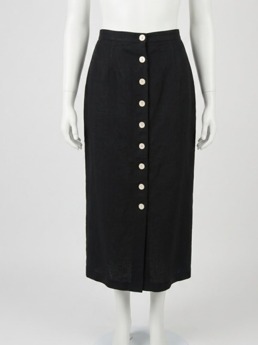 Vintage Esprit Linen Button-Front Pencil Skirt